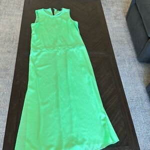 Jcrew Maxi dress, green, bright, neon, tank dress, loose fit, spring, beach, xs